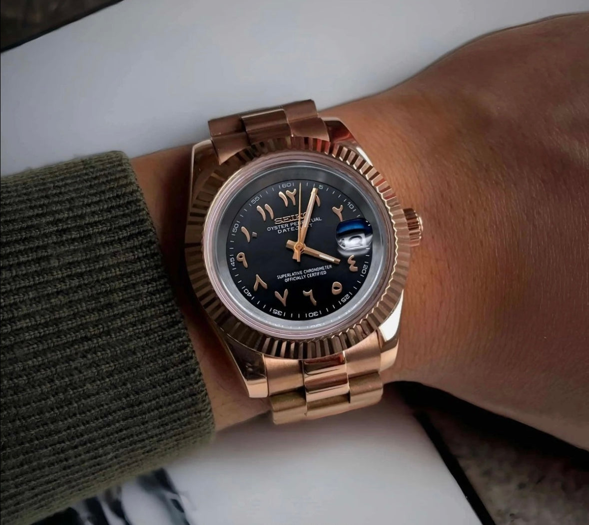 DATEJUST MOD (Arabic Black Rose Gold)